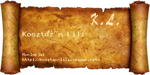 Kosztán Lili névjegykártya